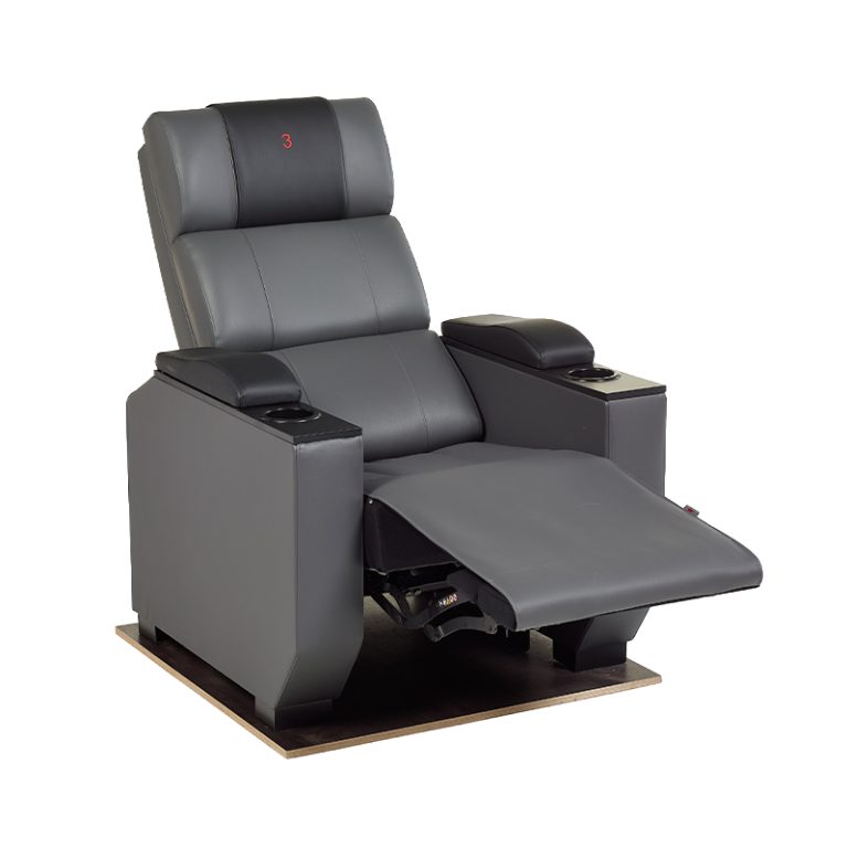 Poltrona reclinabile di lusso motorizzata per cinema VIP e Home Cinema modello Experience 2.0 Ecopelle Cinearredo